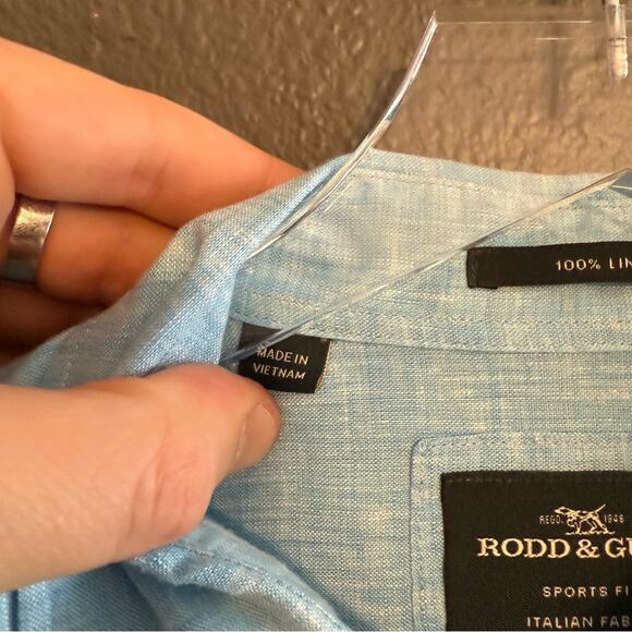 Rodd & Gunn NWOT Ellerslie Short Sleeve Linen Button-Up Shirt Size XL - Picture 6 of 6
